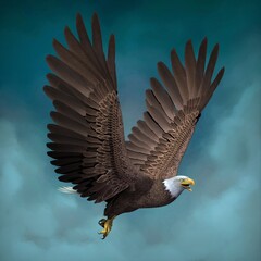 Bald eagle close-up. 3d illustration