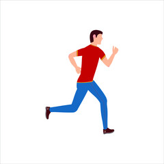 Naklejka na ściany i meble Runner vector silhouette, runner athlete running, runner in silhouette profile, Isolated on white background