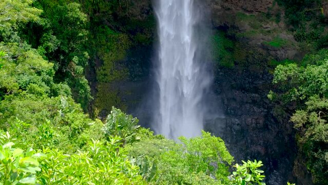 View of the Chamarel waterfall in Mauritius 
