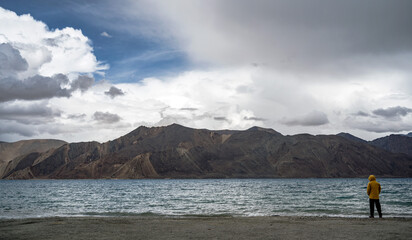 Fototapeta na wymiar Pangong Lake, Himalayan lake in the Ladakh