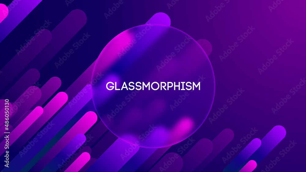 Poster glassmorphism abstract gradient shapes. blurred gradient vector iilustration. glass morphism style n
