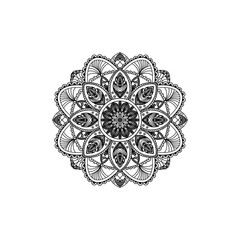 Decorative background with ornamental round pattern (mandala). Element for design in indian style