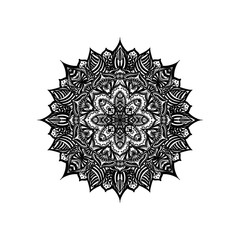 Naklejka premium Decorative background with ornamental round pattern (mandala). Element for design in indian style