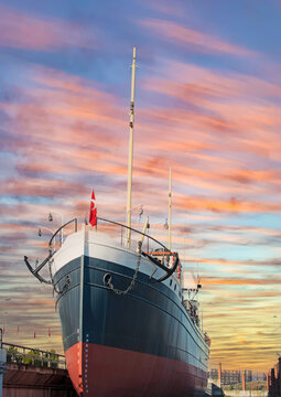 Samsun, Turkey- January 29, 2022: The Bandirma Ferry, which Atat&uuml;rk sailed to Samsun on May 19, 1919.
