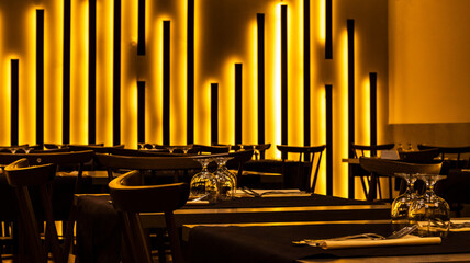 November 22, 2022, Rome, Italy: cozy atmosphere of an Italian restaurant.