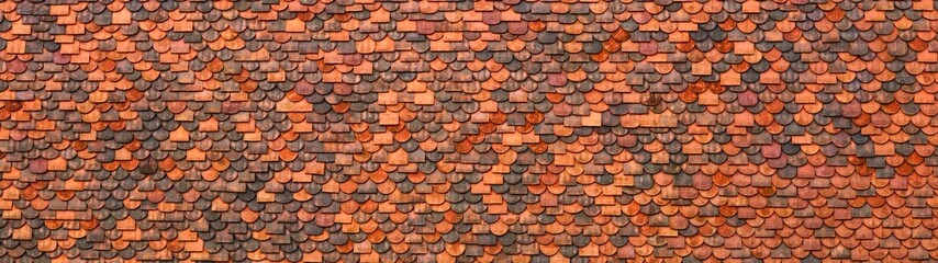 Red tile roof texture closeup, Germany © Alex Stemmer