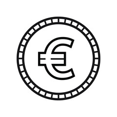 Euro currency symbol coin .	