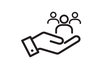 Customer care icon. customers retention. support service. flat design. vector illustration.