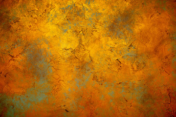 Background wall with abstract spots. Beautiful golden texture with stains, abstract surface background, modern bright painting of walls in trending shades, unusual spotty silver and gold surface.
