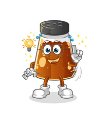 pepper powder got an idea cartoon. mascot vector