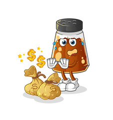 pepper powder refuse money illustration. character vector