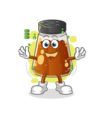 pepper powder full battery character. cartoon mascot vector