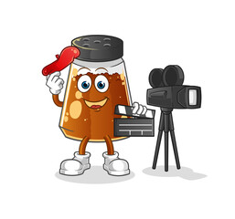 pepper powder director mascot. cartoon vector