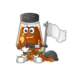 pepper powder army character. cartoon mascot vector