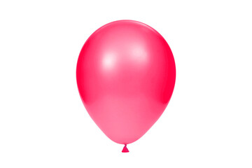 Pink balloon isolated on white background. Template for postcard, banner, poster, web design. Festive decoration for celebrations and birthday. High resolution photo.
