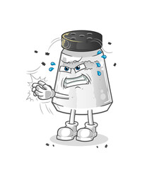 salt shaker swat fly character. cartoon mascot vector