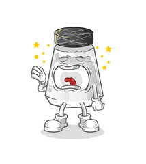 salt shaker yawn character. cartoon mascot vector