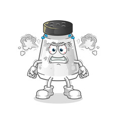 salt shaker very angry mascot. cartoon vector