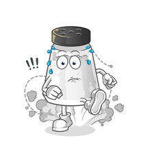 salt shaker running illustration. character vector