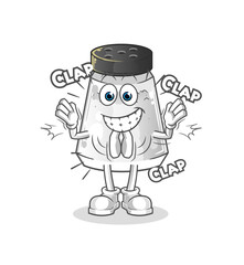 salt shaker applause illustration. character vector