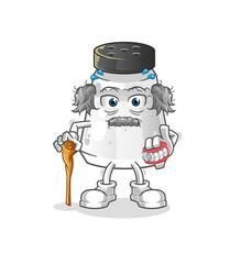 salt shaker white haired old man. character vector