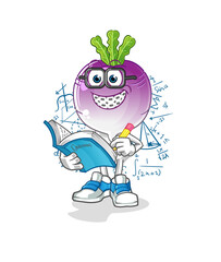 turnip head cartoon geek. cartoon mascot vector
