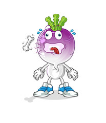 turnip head cartoon burp mascot. cartoon vector