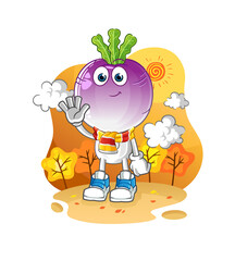 turnip head cartoon in the autumn. cartoon mascot vector