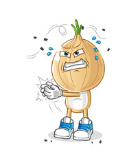 garlic head cartoon swat fly character. cartoon vector