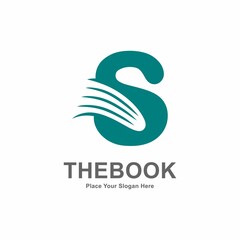 Abstract Letter S with book or paper logo vector design. Suitable for business, web, education, online store, and identity symbol