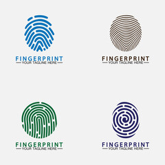 Fingerprint logo vector icon illustration template