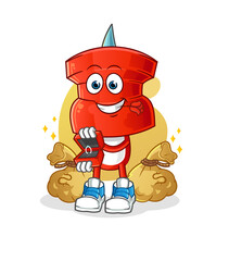 Fototapeta premium push pin head cartoon propose with ring. cartoon mascot vector