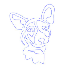 Dog portrait. Continuous line vector illustration. One line circuit. 