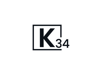 K34, 34K Initial letter logo