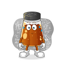 pepper powder thinking hard vector. cartoon character