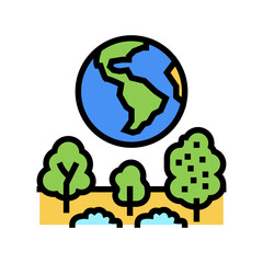 earth environment color icon vector. earth environment sign. isolated symbol illustration
