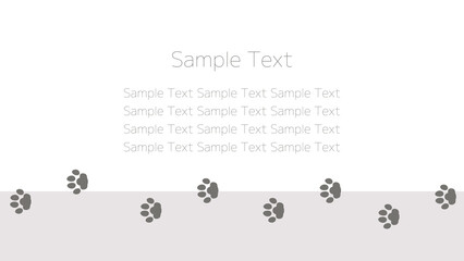 動物の足跡の背景イラスト素材　横長