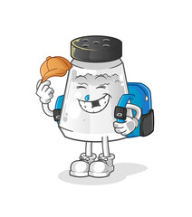 salt shaker goes to school vector. cartoon character