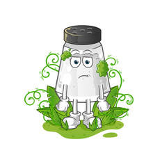 salt shaker waiting too long mascot. cartoon vector