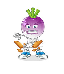 turnip head cartoon karate mascot. cartoon vector