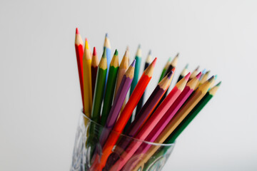 color pencils in a cup