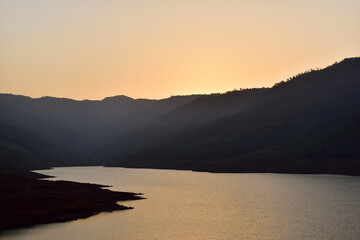 Dam backwaters sunset