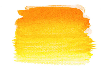 Orange and yellow watercolor hand paint isolated on white background