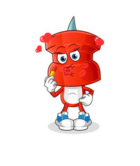 push pin head cartoon make up mascot. cartoon vector