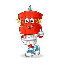 push pin head cartoon with greek clothing. cartoon mascot vector