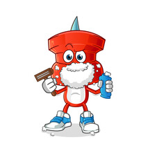 push pin head cartoon shave facial hair vector. cartoon character