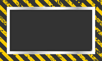 Black and Yellow diagonal stripes background with grunge texture for Warn Caution, Industrial Warning, Construction, Safety, Hazard Sign, Danger, and Barrier. Vector graphic illustration.