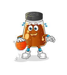 pepper powder dribble basketball character. cartoon mascot vector