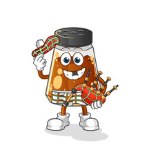 pepper powder scottish with bagpipes vector. cartoon character