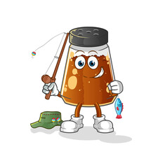 pepper powder fisherman illustration. character vector